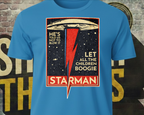 Starman 1970s Rock T-Shirt – Retro Glam Rock Lightning Bolt Tee – Vintage Bowie Inspired Unisex Shirt