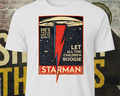 Starman 1970s Rock T-Shirt – Retro Glam Rock Lightning Bolt Tee – Vintage Bowie Inspired Unisex Shirt