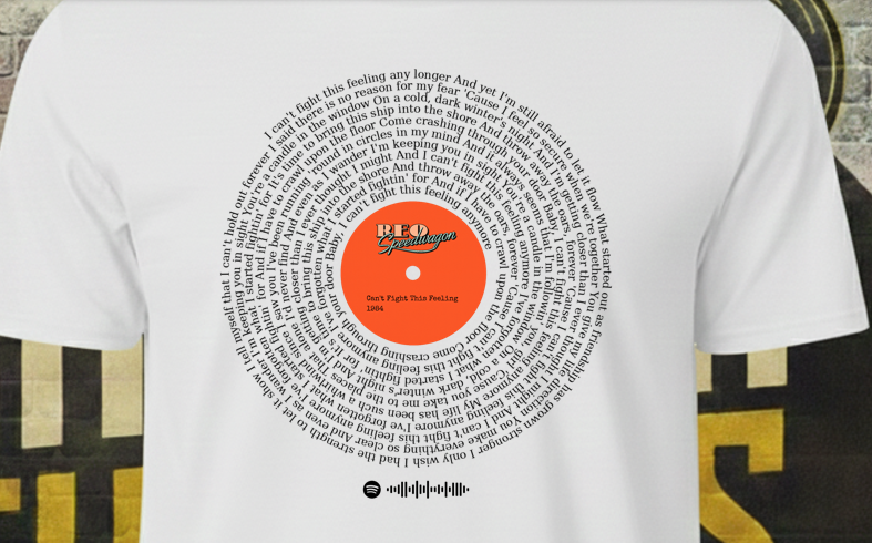 REO Speedwagon Vinyl Lyric Unisex Tee & Spotify Code