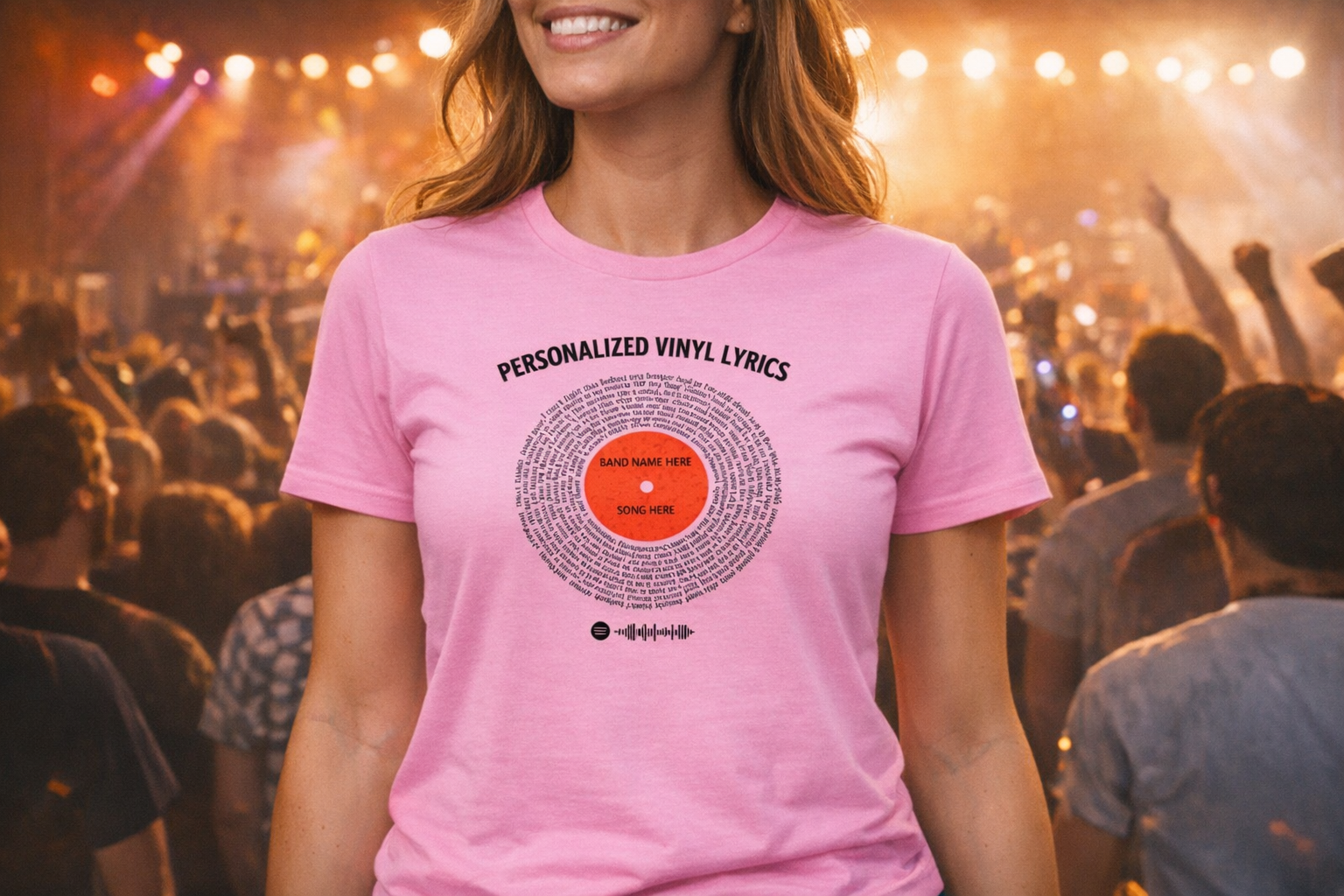 Personalized Vinyl Lyric Tee | Unisex Custom Lyrics & Spotify Code