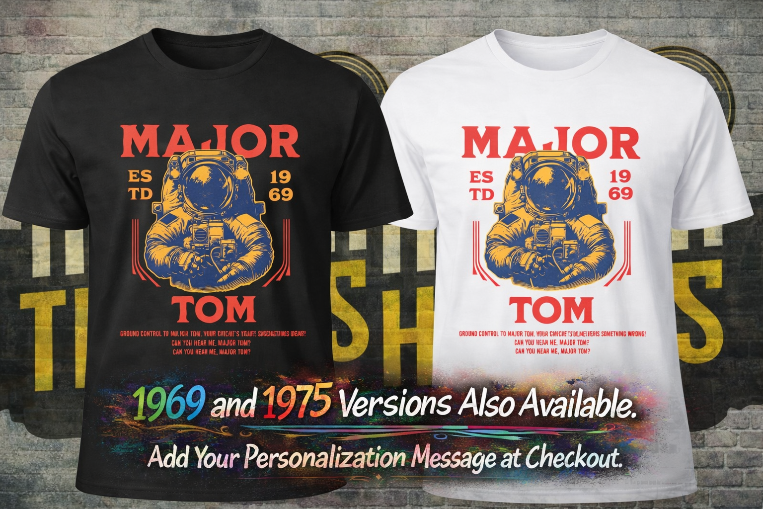 Major Tom Astronaut Red T-Shirt – 1972 Glam Rock Inspired Graphic Tee