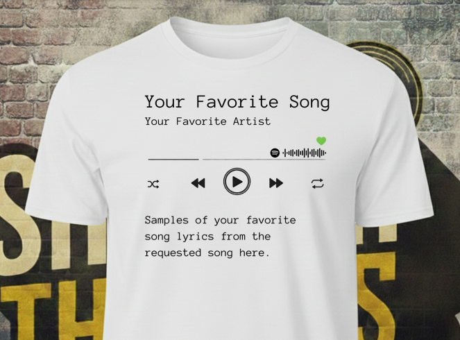 Personalized Music Track & Spotify Code Unisex Tee