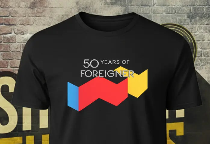 Foreigner 50 Years T-Shirt – Classic Unisex Rock Anniversary Graphic Tee Shrewd Threads