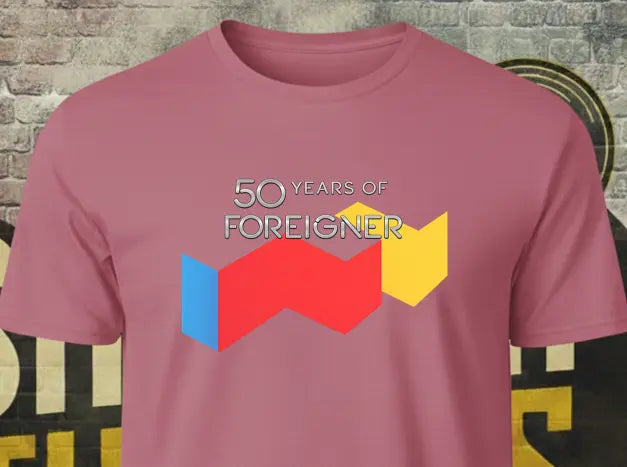 Foreigner 50 Years T-Shirt – Classic Unisex Rock Anniversary Graphic Tee Shrewd Threads