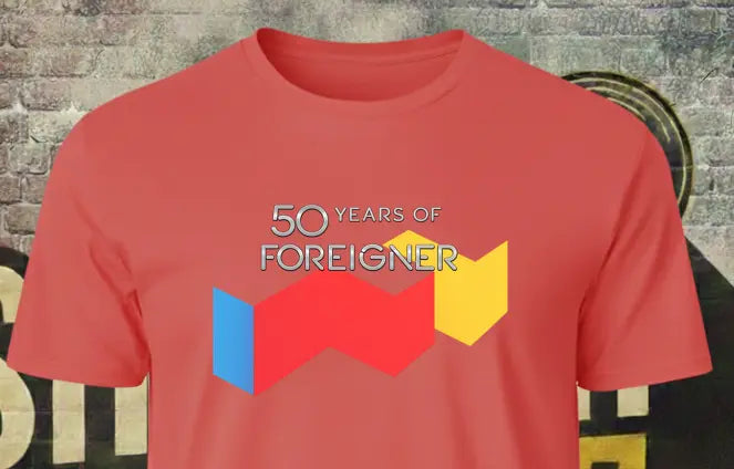 Foreigner 50 Years T-Shirt – Classic Unisex Rock Anniversary Graphic Tee Shrewd Threads
