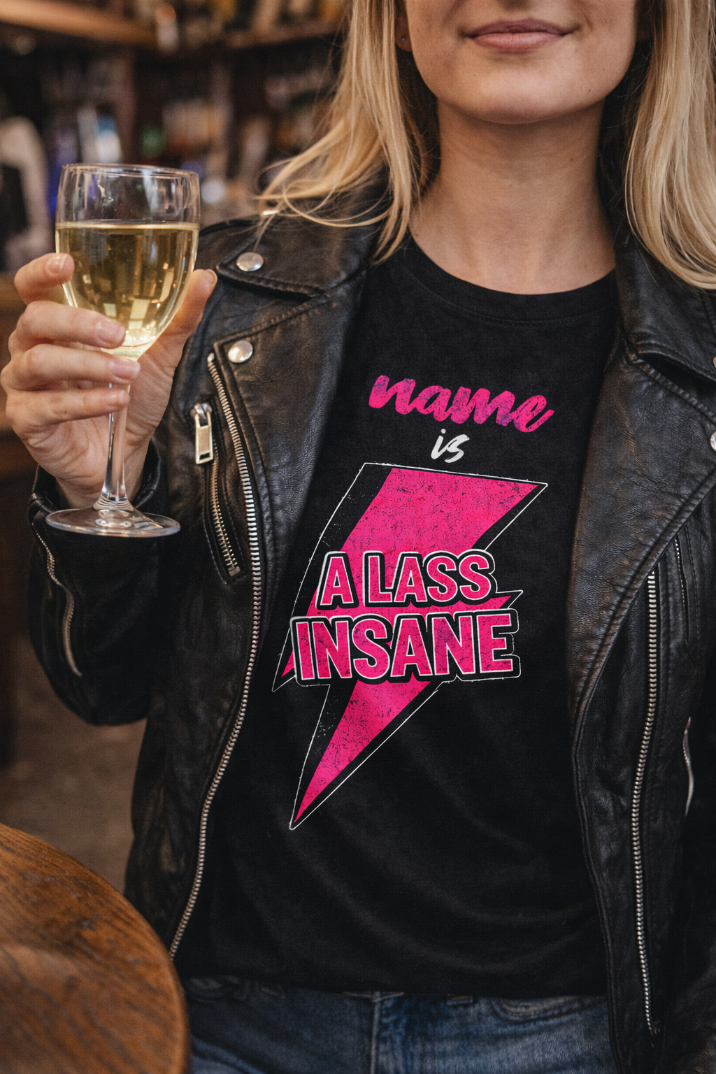 Personalized A Lass Insane Pink T-Shirt – 1972 Glam Rock Inspired Graphic Tee