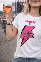Personalized A Lass Insane Pink T-Shirt – 1972 Glam Rock Inspired Graphic Tee