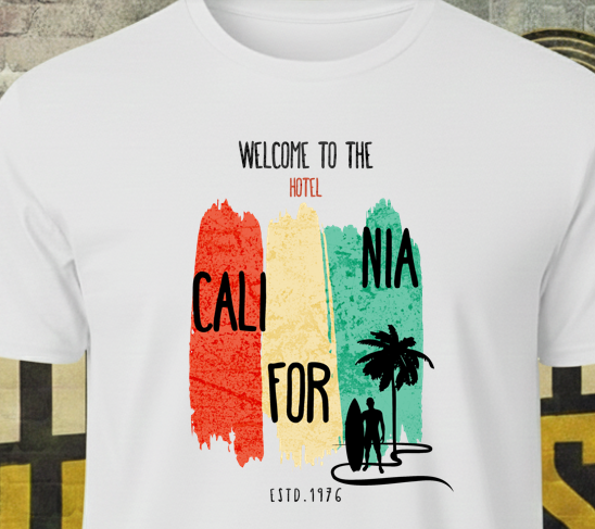 Hotel California Paint Brush Style T-Shirt