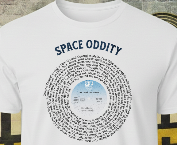 Space Oddity Unisex Vinyl Lyric Tee