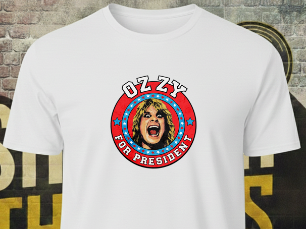 Ozzy Retro Unisex T-Shirt —  President Parody Graphic Tee, Iconic Music Legend