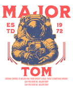 Major Tom Astronaut Red T-Shirt – 1972 Glam Rock Inspired Graphic Tee