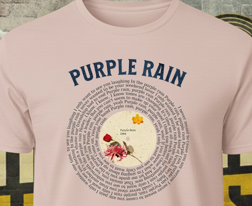 Purple Rain Unisex Vinyl Lyric Tee