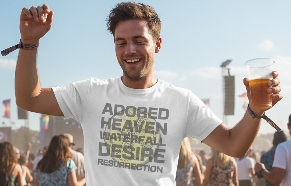 Stone Roses Inspired T-Shirt – Adored Heaven Waterfall Graphic Tee – 90s