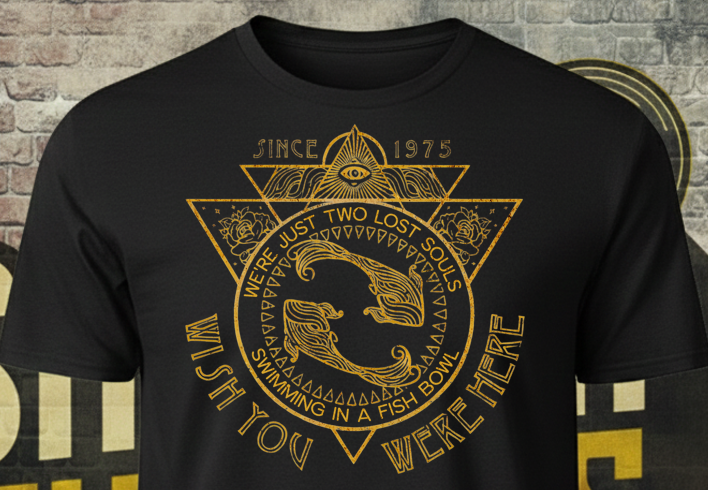 Exclusive Pink Floyd 1975 Lost Souls Unisex Fish Bowl Tee