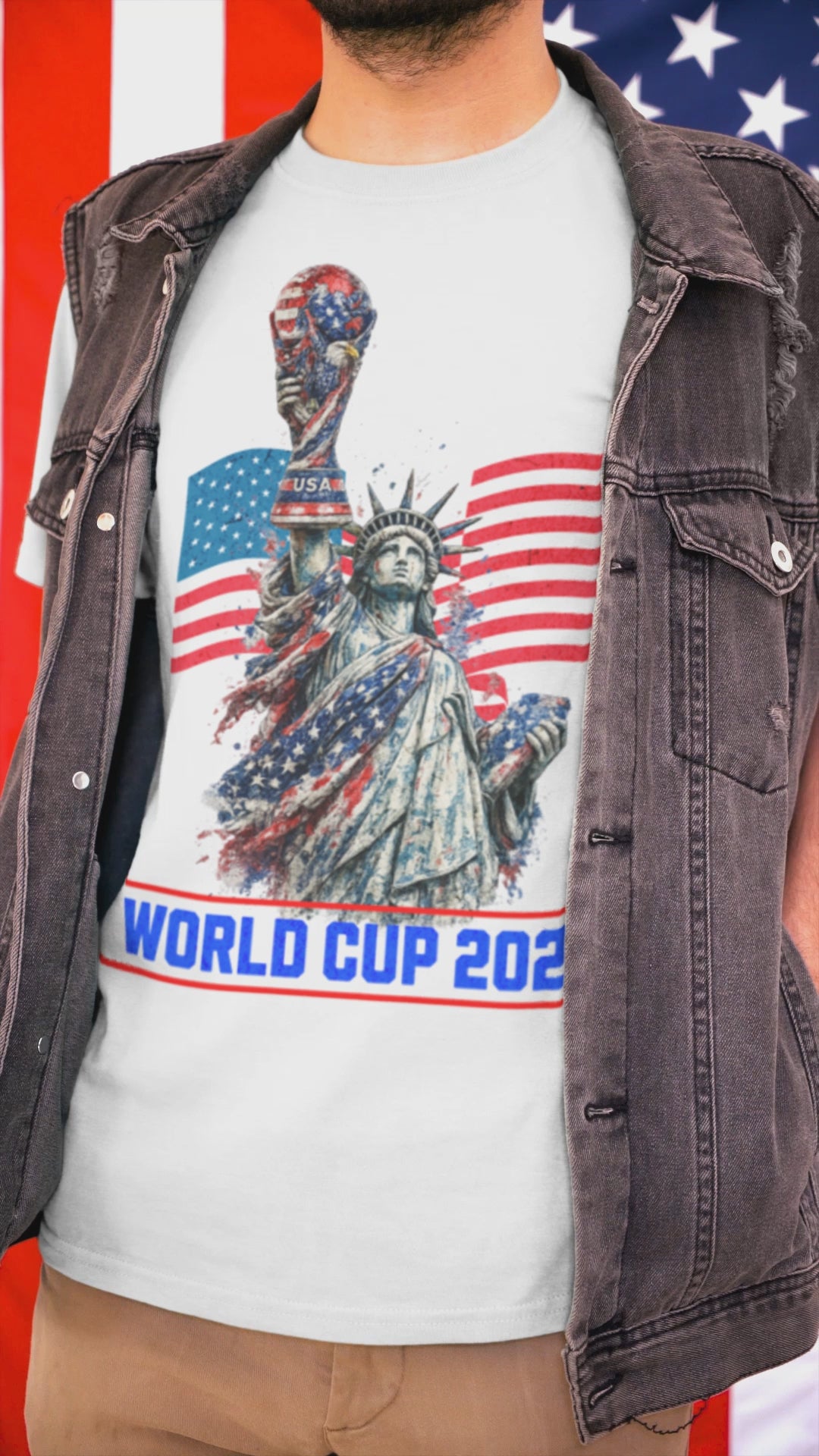 Soccer 2026 Statue & Cup Premium Unisex Tee